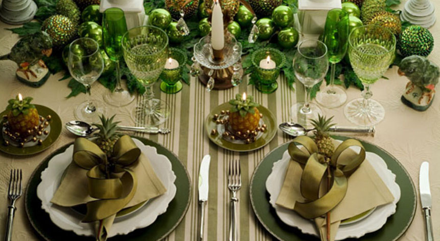 Mesa 'verde' e saudável. A tradição senta-se à mesa de Natal, mas